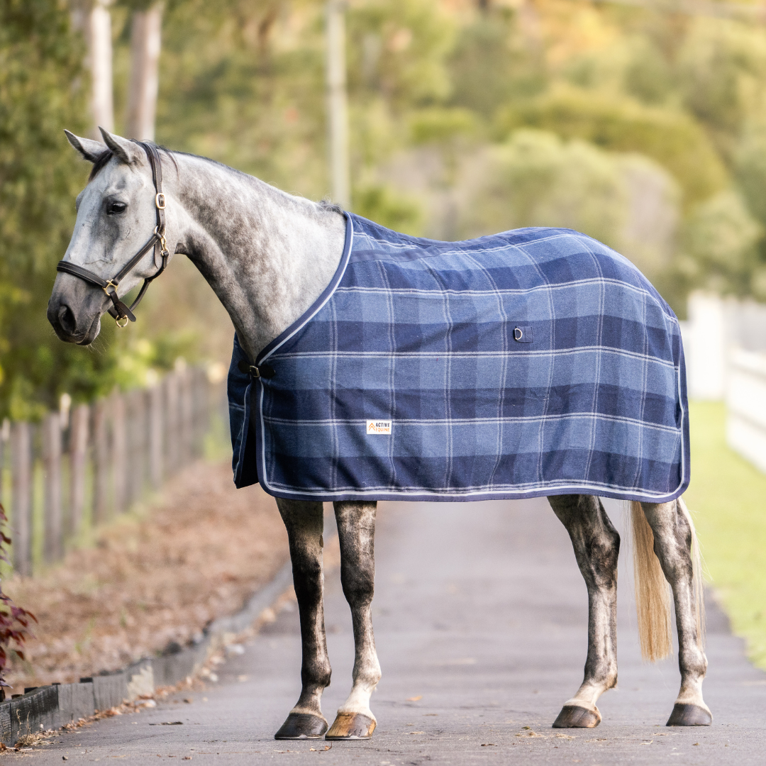 Wool Horse Rug Navy Check | Active Equine - Active Equine